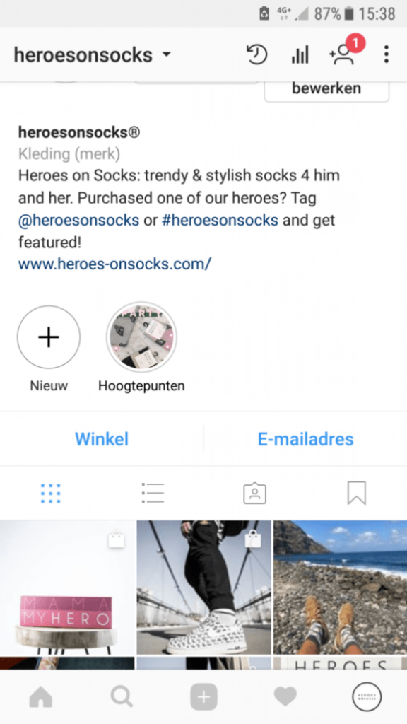 Instagram shopping heroes on socks